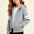 thumbnail image 6 of Wsyxszg Zip Up Hoodies for Girls Fall Striped Hooded Long Sleeve Sweatshirts Kids Trendy Relaxed Fit Everyday Jackets 5-14T, 6 of 8