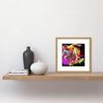 thumbnail image 2 of Skater Skateboarding Jump Air Modern Neon Multicoloured Acrylic Paint Splatter Painting Square Wooden Framed Wall Art Print Picture 8X8 Inch, 2 of 4
