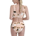 thumbnail image 3 of Picia Beagle Dog On Brown Women's High Waisted Bikini Scoop Neck Swimsuit Two Pieces Bathing Suit-, 3 of 8