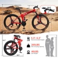 thumbnail image 3 of Zimtown 26" Folding Mountain Bike, Shimano 21 Speed MTB Bicycle for Adults, Red, 3 of 12