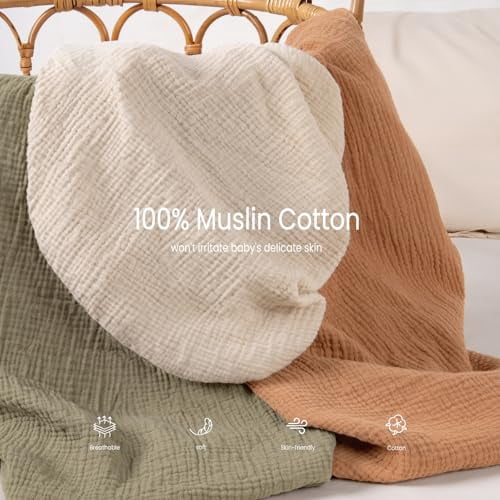Muslin Changing Pad Cover: Baby Diaper Changing Table Pad Cover - Changing Pad Sheets for Girls Boys 3-Olive