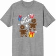 thumbnail image 3 of Christmas Oh Snap Adult Heather Gray Crew Neck Short Sleeve Tee-Medium, 3 of 4