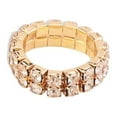 thumbnail image 4 of Guardoinrt Exquisite Inlaid Ring Durable Alloy With Shimmering Diamonds For Luxurious Feel golden 2 rows 5Set, 4 of 6