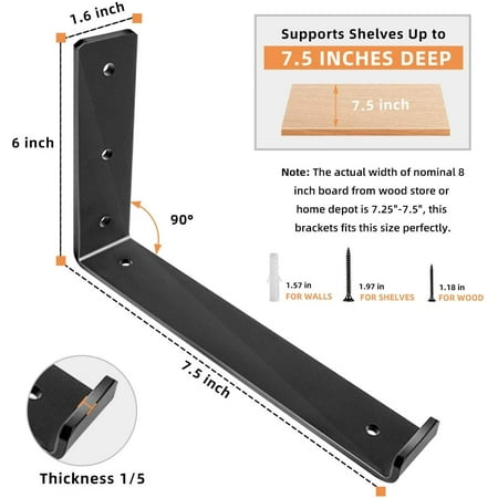 Shelf Brackets 11 5 X 6 Inch Heavy Duty Black Metal Floating Bracket Rustic Farmhouse Decorative - Wall Shelf With Brackets Canada Shelf Brackets 11 5 X 6 Inch Heavy Duty Black Metal Floating Bracket Rustic Farmhouse Decorative - Wall Shelf With Brackets Canada