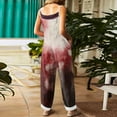 thumbnail image 5 of WTOBBY Women's Vintage Casual Jumpsuit with Halloween Blood Print Design, Loose Fit and Shoulder Strap in Cotton Linen Blend for Unique Retro Style,RedS, 5 of 5