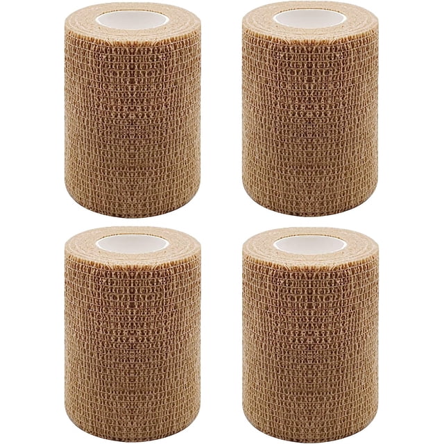 Woeilo 4 Rouleaux de Bandage Auto-Adhésif 3 Pouces Bandage Auto-Adhésif Extensible pour Gonflement Poignet Cheville Entorses 3 Po - 4 Rouleaux