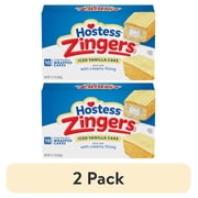 (2 pack) Hostess Zingers Snack Cakes, Artificially Flavored Iced Vanilla Cake, 12.7 oz Box (10 Count)