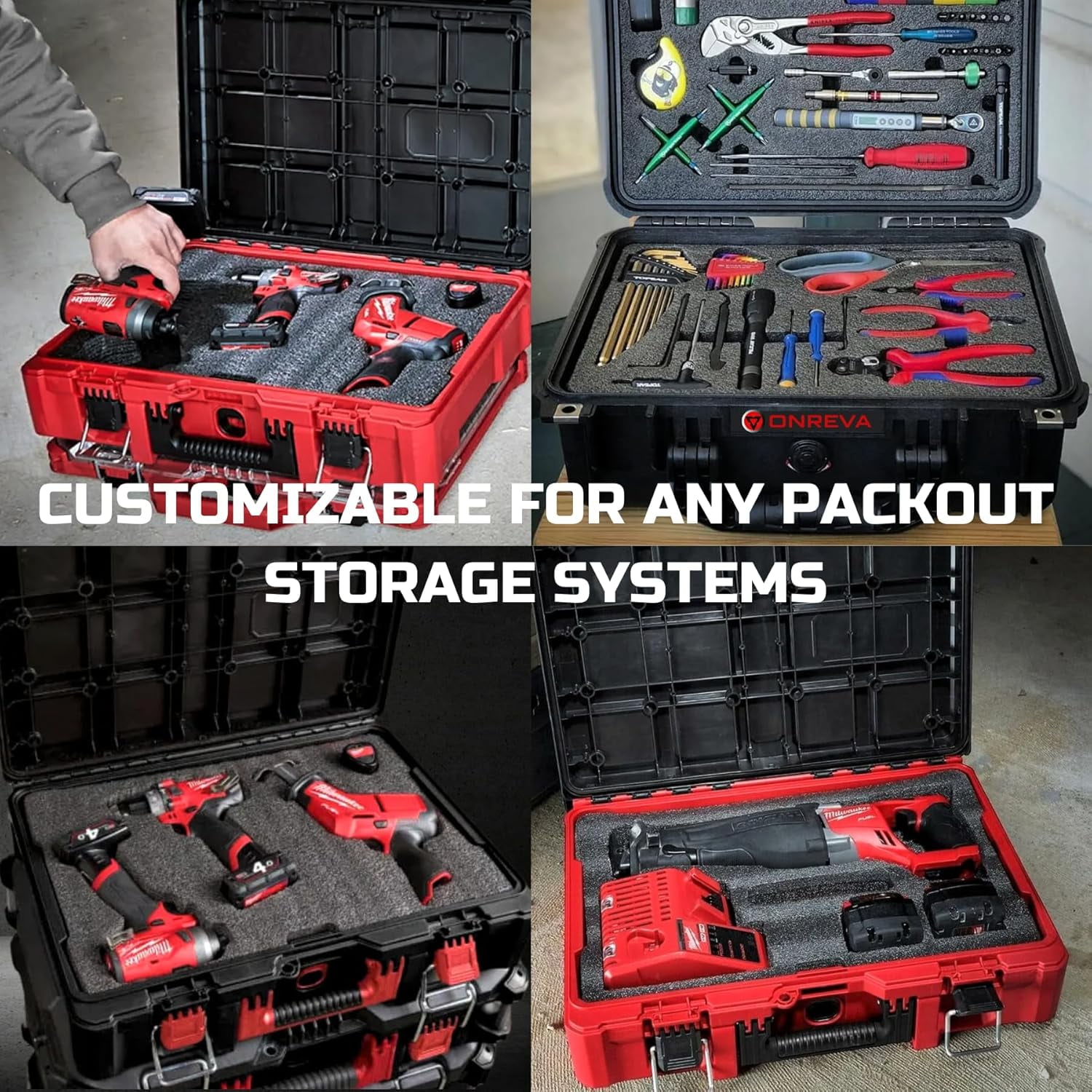 Tool Box Foam 2Pack 48x24x2 inch, Foam Inserts for Cases, Polyethylene Tool Foam Sheets, Drawer Liner Foam, Toolbox Kaizen Organizer and Storage Tool Shadow