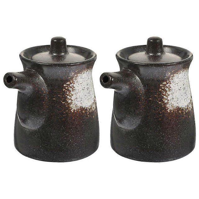 2pcs Japanese Style Oil Holder Ceramic Oil Dispenser Vinegar Dispenser Soy Sauce Dispenser