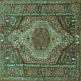 thumbnail image 1 of Ahgly Company Indoor Square Persian Turquoise Blue Traditional Area Rugs, 3' Square, 1 of 4