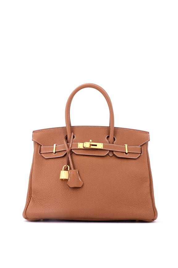 Pre-Owned Birkin Handbag Gold Togo with Gold Hardware 30 By Rebag