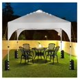 thumbnail image 4 of WDZS 10x10ft Pop-Up Canopy Tent with 17 Solar LED Lights, Outdoor Garden Gazebo, Ez Set-up Instant Sun Shelter Tent w/Wheeled Bag, 4 Sandbags, Ropes & 12 Stakes for Parties, Beach, Camping, White, 4 of 9