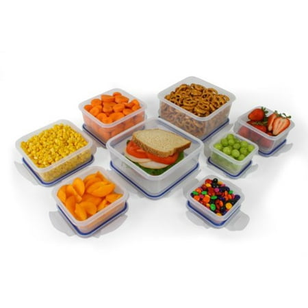 8 Clear Food Storage Containers Set, Microwave and Freezer Safe, Little Big Box, by Popit