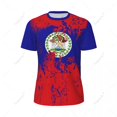 thumbnail image 2 of Exclusive design Belize Flag Grain 3D Printed Men For Running Bike Soccer Tennis Fitness Sports tshirt Mesh Fans Short T-shirt, 2 of 10