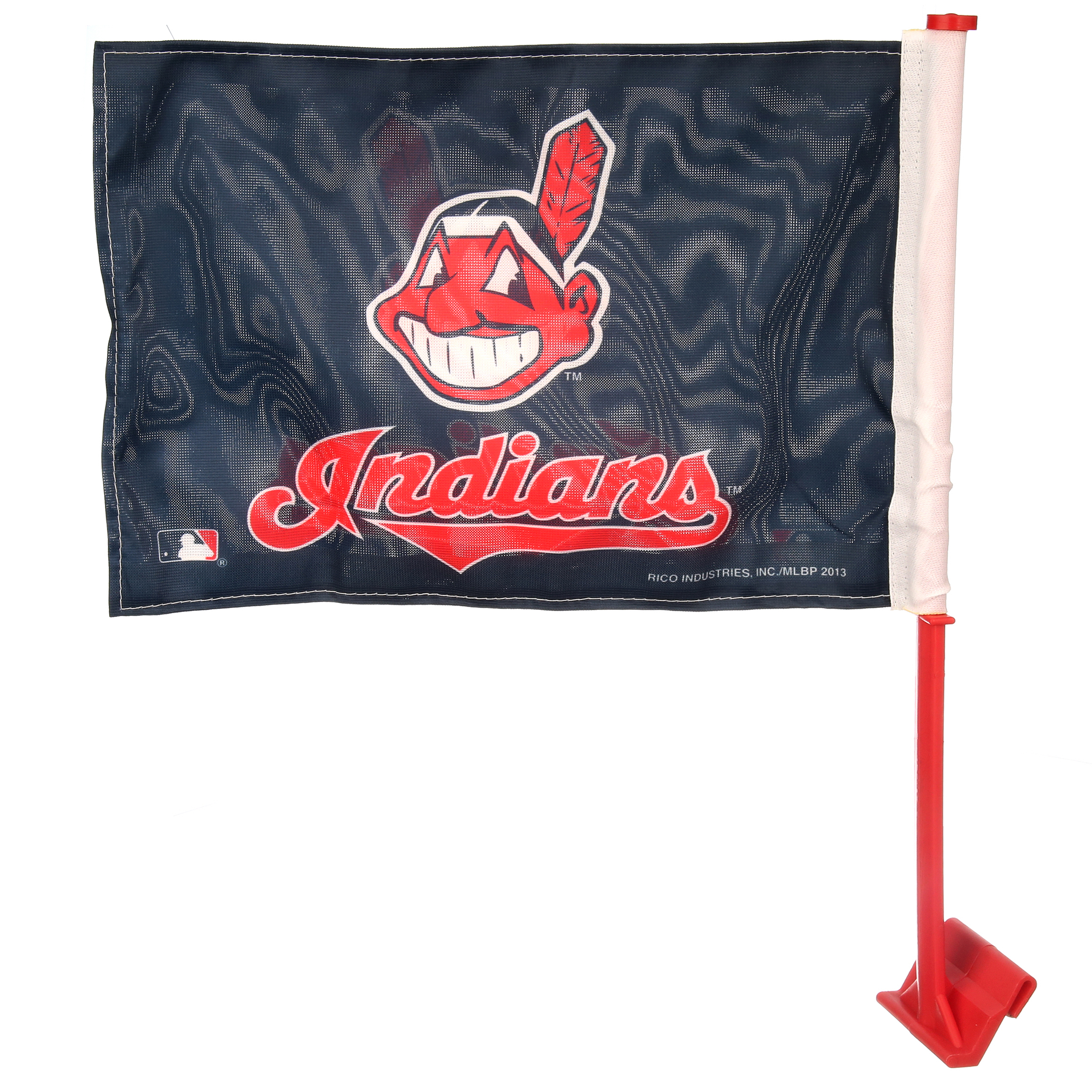 Rico Industries MLB Indians Car Flag with Colored Pole, Red Pole - image 4 of 5