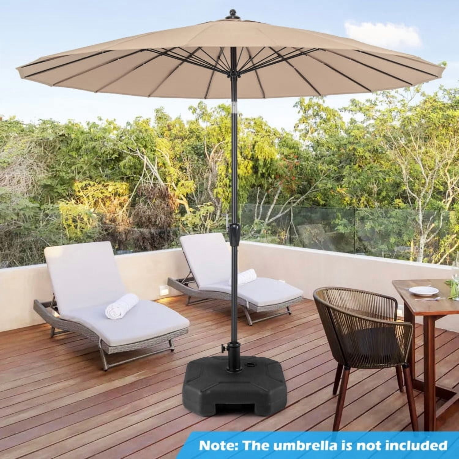 GVN Umbrella Base, Patio Umbrella Base, 17 Inch 88 LBS Heavy-Duty Fillable Umbrella Base with Handle