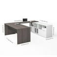thumbnail image 3 of Bestar i3 Plus U Shape Computer Desk in Bark Gray and White, 3 of 3