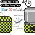 thumbnail image 4 of Yellow and Black Checkered Pattern Insulated Lunch Bag Teens,Bento School Lunch Bag for Teens for Work,Picnic or Travel 10.6x7.7x4.3 Inches,12 Can Capacity, 4 of 6