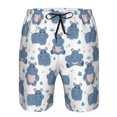 thumbnail image 3 of Fotbe Cute Hippos Trajes de Baño Estampados para Hombre, Shorts de Verano de Secado Rápido, Ropa de Playa, Bañadores-Small, 3 of 6