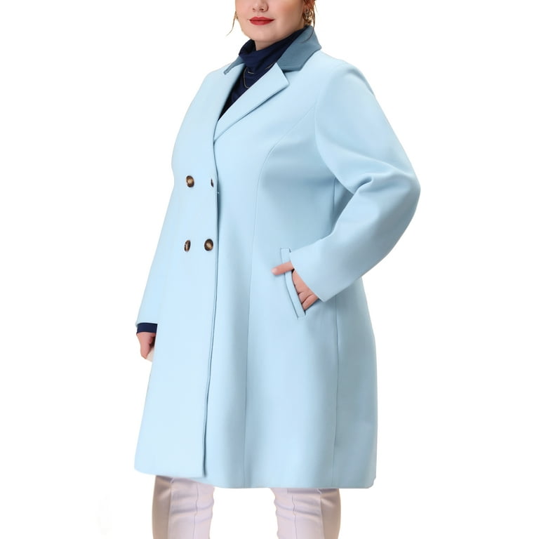 Plus size light blue sales coat