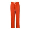 thumbnail image 6 of Men's Fleece Lined Striped Sweatpants - Open Bottom Athletic Gym Lounge Pants,Orange,Medium, 6 of 7