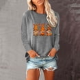 thumbnail image 2 of Odeerbi Thanksgiving Shirts For Women Fashion Casual Long Sleeve Pumpkin Print Sweatshirt Tops Blouse Gray, 2 of 6