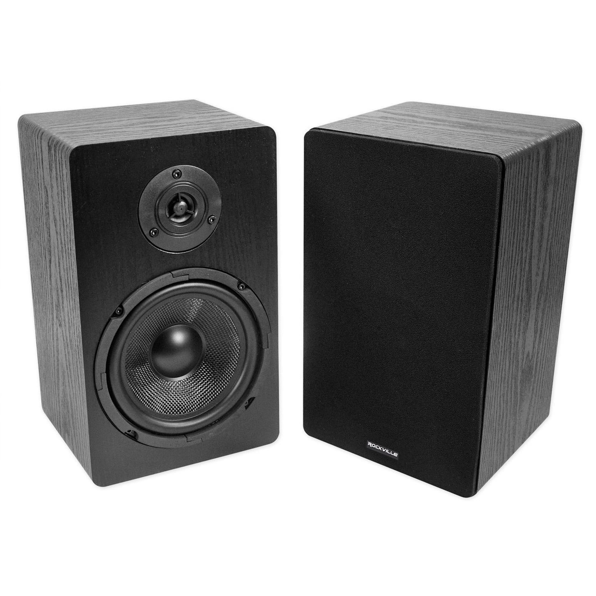 Pair Rockville RockShelf 68B 400w Black 6.5" Home Theater Bookshelf Speakers/8 Ohm