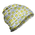 thumbnail image 1 of Abstract Unisex Beanie, Paintbrush Style Blots, Hiking Outdoors, Yellow and Night Blue, by Ambesonne, 1 of 1
