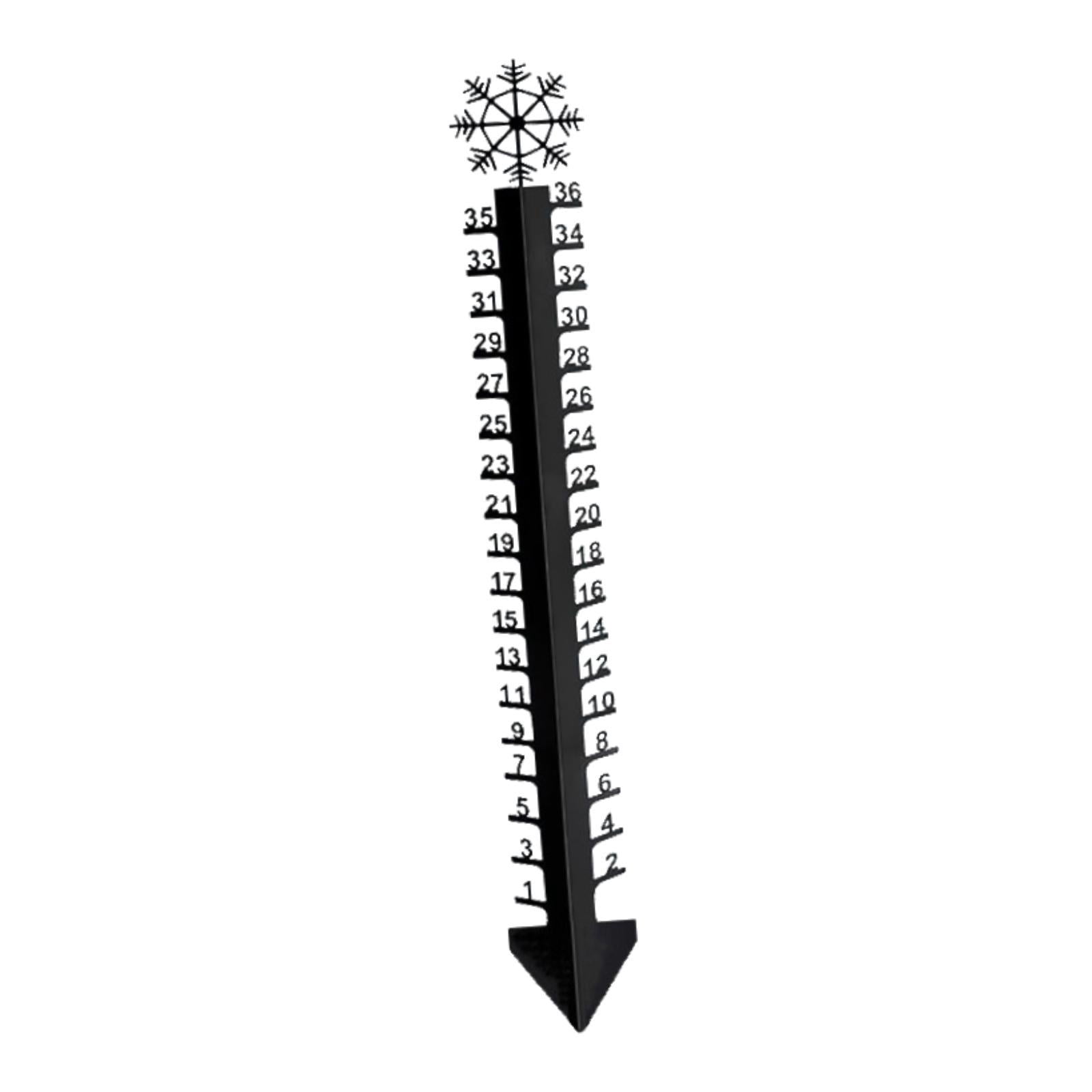 oshhni Snow Gauge Metal 36 inch Decorative Snow Measuring Stick for Patio Yard Lawn
