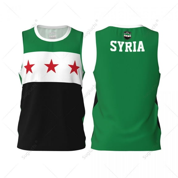 Syria flag 1932-1963 men basketball sports jersey running fitness multifunction sleeveless tshirt exclusive custom name nunber