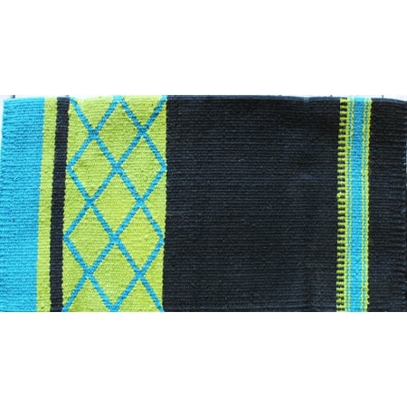 - 34x36 Horse Wool Western Show Trail SADDLE BLANKET Rodeo Pad Rug Black 3620