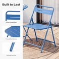 thumbnail image 4 of KAMEROUT 3-Piece Outdoor Bistro Sets with Table and 2 Chairs, Blue, 4 of 7