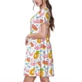 thumbnail image 2 of Haiem Flamingo And Pineapple Pattern Women's Short-Sleeve Scoop Neck Swing Dress, 2 of 6