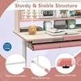 thumbnail image 5 of Costway Kids Study Desk with 7-Level Tiltable Desktop Adjustable Height Pull Out Drawer Pink, 5 of 10