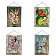 thumbnail image 1 of 4 Piezas de Ventana de Vidrieras Colgantes Decoración de Ventana 8 "x 6" con Cadena Moderna Gloria panel de cortinas de ventana, 1 of 9