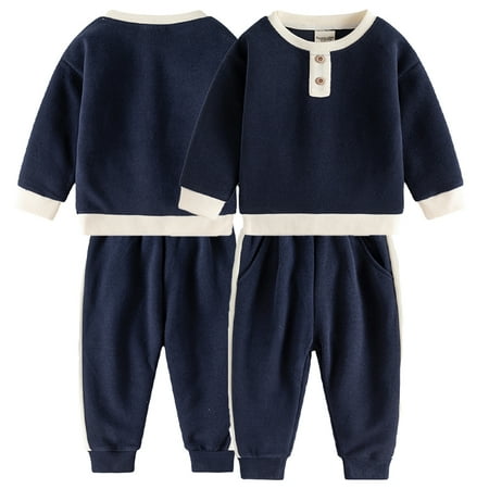 

Kuaiguo 2PCS Toddler Baby Pullover Sweatshirt Pants Outfits Set for Boys Fall Long Sleeve Joggers Sweatsuits Set for 1-8 Years Old