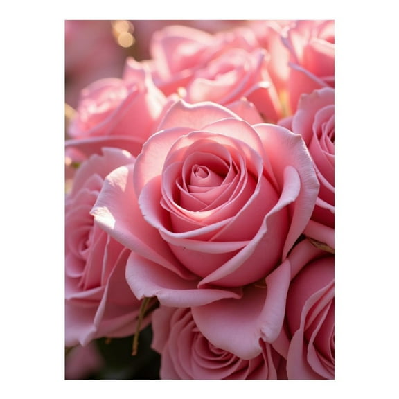 Diamond Art Kit for Adults, Pink Roses Bloom Soft Petals Diamond Painting for Adults Beginners, 5D DIY Diamond Art Painting Kits, Colorful Diamond Painting Craft for Home Decor 12x16