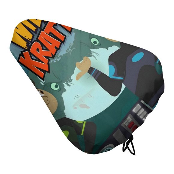 Wild Kratts Funda de Asiento de Bicicleta Impermeable, Cojín Elástico Suave, Protector contra Lluvia, Polvo y UV