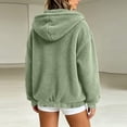 thumbnail image 4 of PRINxy Women's Cozy Sherpa Long Sleeve Hooded Full Zip Jacket with Drawstring and Side Pockets for Fall Winter Casual Green L, 4 of 7