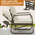 thumbnail image 3 of 6-Pcs Aluminum Patio Furniture Set with coffee table Outdoor Conversation Sofa Set include adjustable 3-seater Sofa, 2 Hydraulic Chair , 2 Ottoman for Balcony, Garden, Poolsid （Brown）, 3 of 7