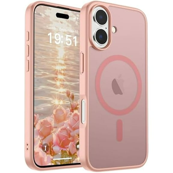 1997 Magnetic for iPhone 17 Case (Compatible with MagSafe)(Military Grade Drop Protection) Translucent Matte Shockproof with Anti-Fingerprint Phone Cover 2025,Pink