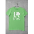 thumbnail image 5 of Old Glory Mens St Patricks Day Shamrock Love My Dog Short Sleeve Graphic T Shirt, 5 of 6