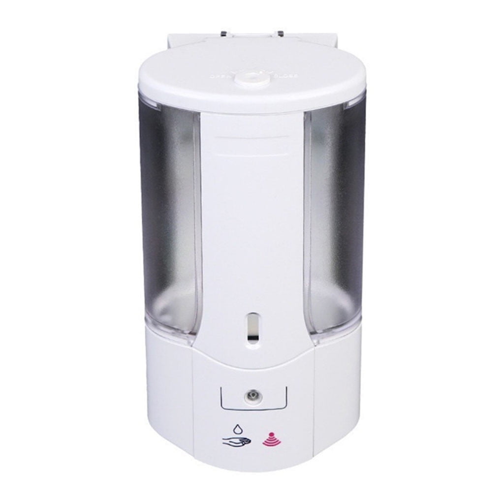 13.5 Fl.Oz Automatic Soap Dispenser, Wall Mount Touchless Sensor for Liquid & Gel, Battery Powered (4 AA, Not Included), for Home Kitchen Bathroom Sink, 3.7"X7.1"X3.3",White, By Preplabs