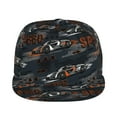 thumbnail image 2 of Daiia Cool Sports Car print Flat Bill Hats Flat Brim Trucker Cap Baseball Cap Adjustable Classic Low Profile Hat Unconstructed Plain Cap, 2 of 9