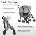 thumbnail image 4 of Dream On Me Twin Venture Umbrella Stroller, Light Gray, 4 of 13