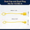 thumbnail image 2 of Uxcell 4 Set 1/2 ISO-A Hydraulic Hose Male Dust Cap & Female Plug Cover, Yellow, 2 of 7