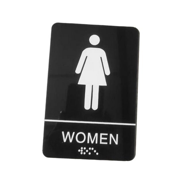 Letrero de Baño, Placa para Colgar en La Pared con Señalización Acrílica Braille para Baño, para Cafetería, Puerta Pública O Pared, Negocio, Hogar Com Mujer