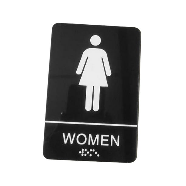 Letrero de baño con braille, acrílico, para colgar en la pared, calcomanía para baño, oficina Mujer