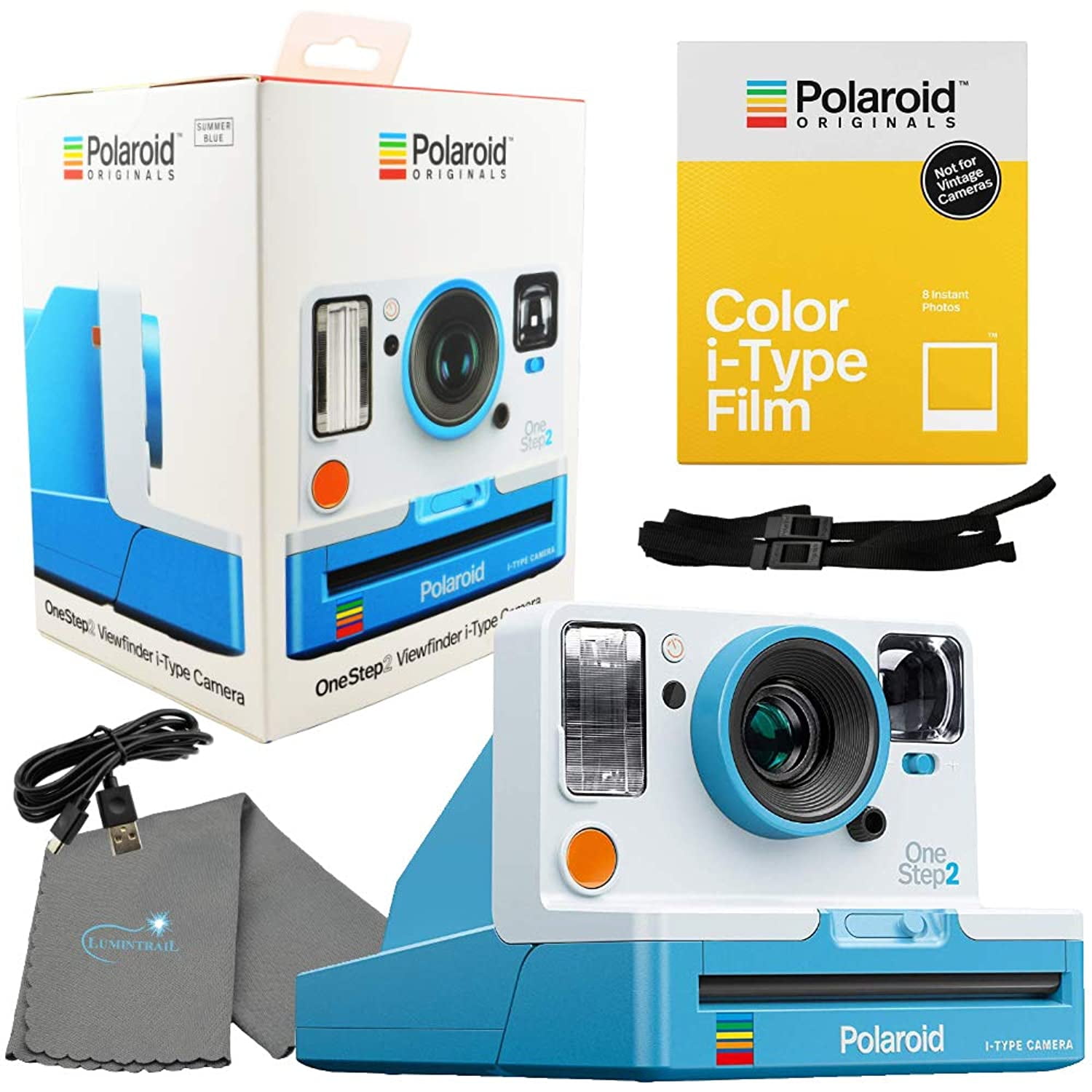 Polaroid OneStep 2 Viewfinder iType Camera 9016 Summer Blue Bundle with a Color iType Film