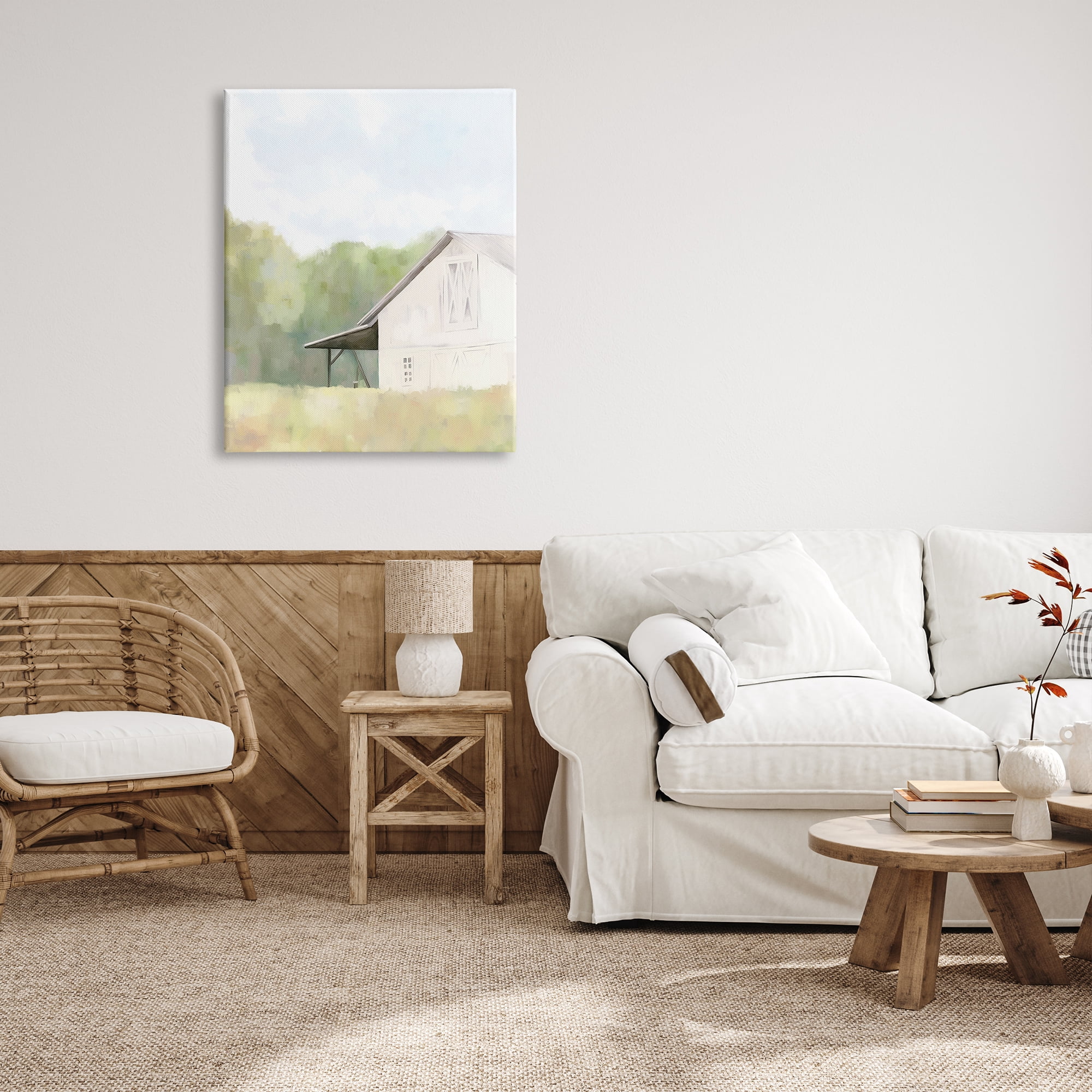 Stupell Industries Country Barn Landscape Nature Painting Gallery Wrapped Canvas Print Wall Art, 30 x 40